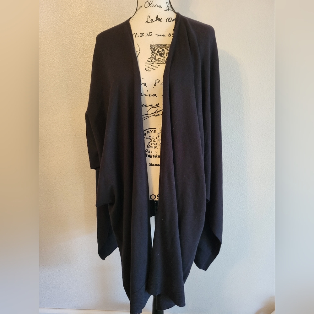 Lululemon Free To Coast Wrap Shawl Black Cotton Blend Open Back One Size